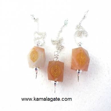 Peach Aventurine Cho Ko Reiki Pendulum(SILVER)