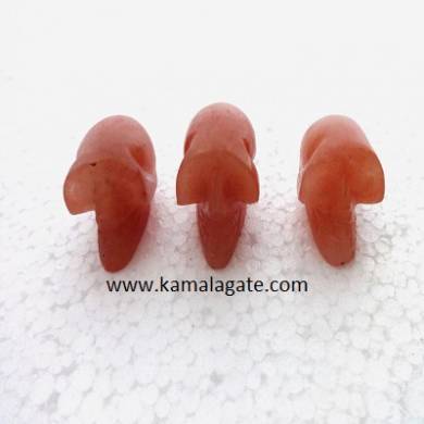 Peach aventurine skulls 