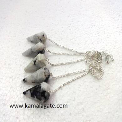 Rainbow Moonstone Faceted Pendulums