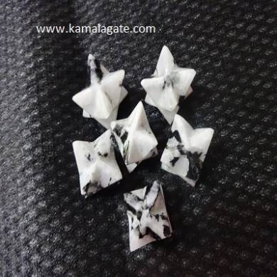 Rainbow Moonstone Merkaba Stars