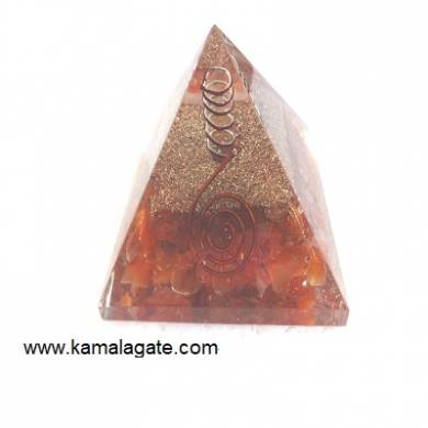 Red Cardelian Orgone Pyramid With Quartz Point [Big]