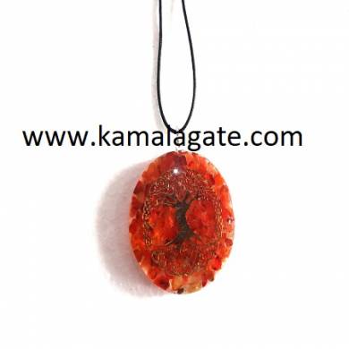 Red Carnelian OrgoneTree Of Life Pendants With Cord