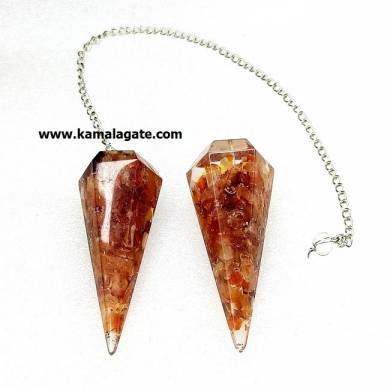 Red Carnelian Orgone Pendulum With Chain