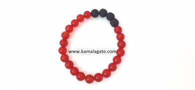 Red Carnelian With Lava Stone Bracelets
