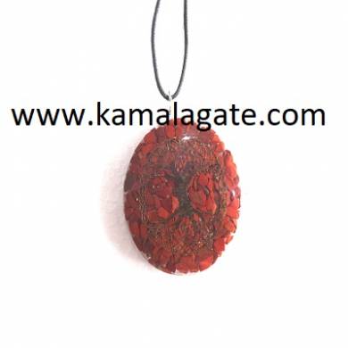 Red Jasper OrgoneTree Of Life Pendants With Cord