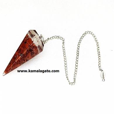 Red Jasper Orgone Pendulum With Chain