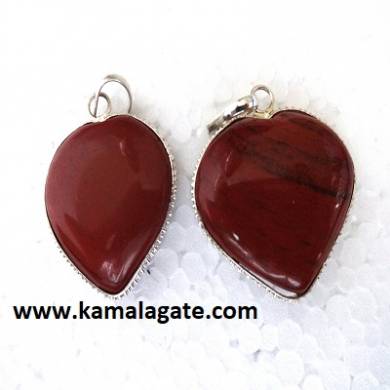 Red Jasper Small Puffy Hearts Frame pendants