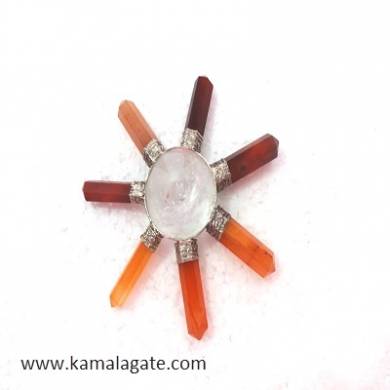 Red Cardelian & Crystal Quartz Combination Energy Generators