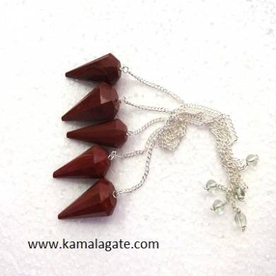 Red Jasper Faceted Pendulum