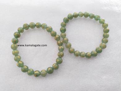 Reiki Green Aventurine Om Mani Padma Engraved Hum Bracelets