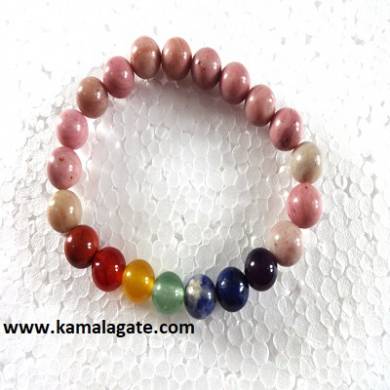 Rhodocrosite Plain Elastic Chakra Bracelets