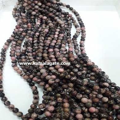 Rhodonite 8 mm Loose Beads For Jewelry Making