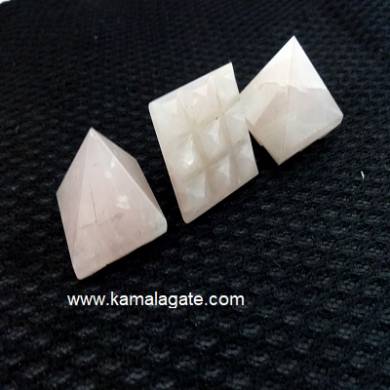 Rose Quartz 9 Pyramid Plate 