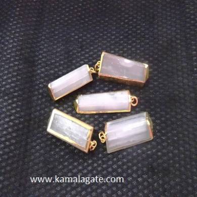 Electroplated Rose Quartz Pendents