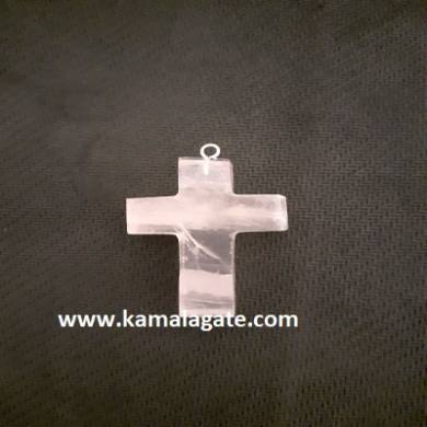 Rose Quartz Gemstone Cross Pendant