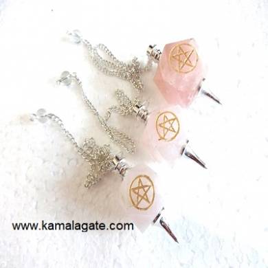 Rose Quartz Pentagram pendulums
