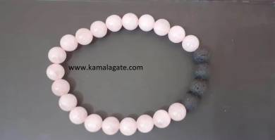 Rose Quartz With Lava Stone Bracelets