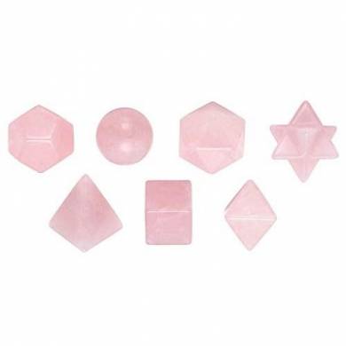 Rose quartz 7Pcs Geometry Healing Set