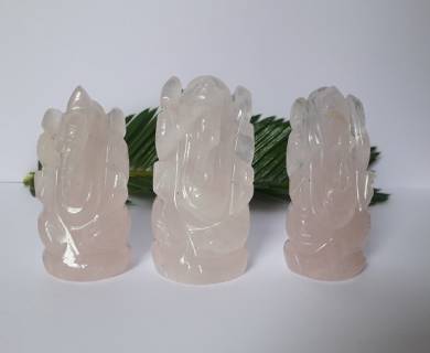 Rose quartz Gemstone Carved Ganesha