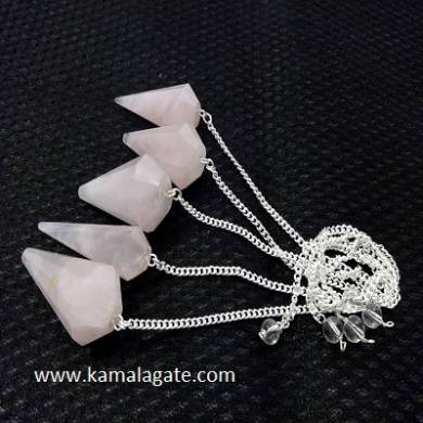 Rose Quartz Faceted Pendulums