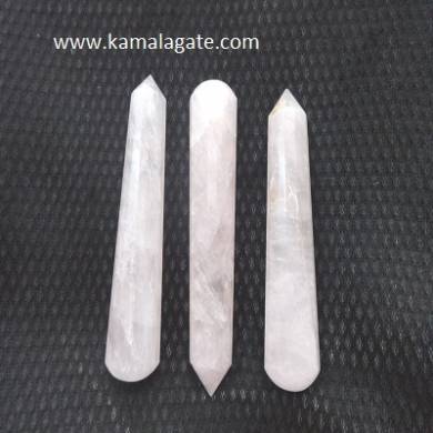 Rose Quartz Faceted Massage Wands