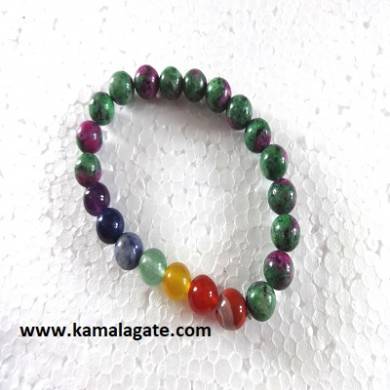 Ruby Fluside Plain Elastic Chakra Bracelets