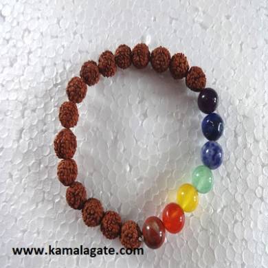 Rudhrakhs Plain Elastic Chakra Bracelets