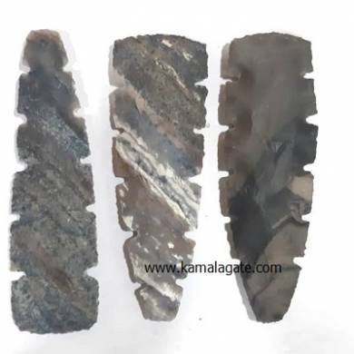 6´´ Agate arrowhead hand knapped serrated arrowheads