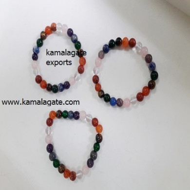 7 chakra Gemstone Beads Elastic Bracelets