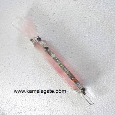 7chakra Rose Quartz Angel Healing Wands With Angel