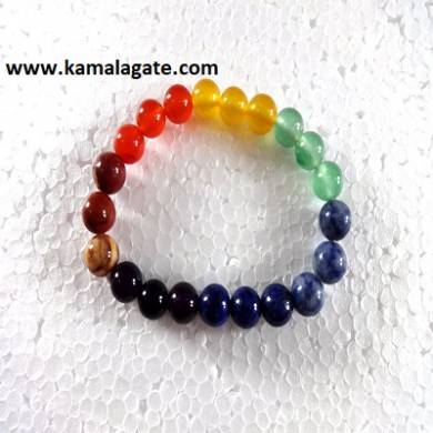 Seven Chakra Plain Elastic Chakra Bracelets