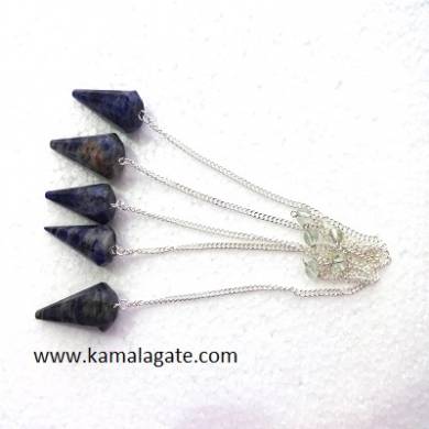 Sodalite Faceted Pendulums 