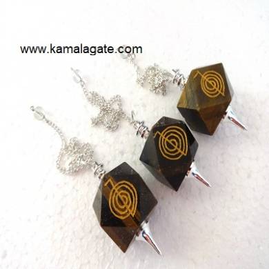 Tiger Eye Cho Ko Reiki Pendulum (SILVER)