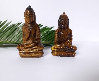 Tiger Eye Gemstone Carved Buddha