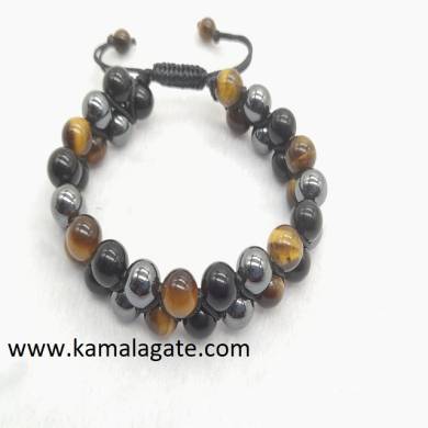 Tiger eye & Hematite Combination Double Layer Bracelets