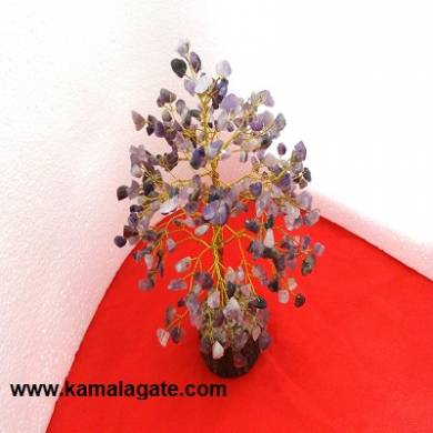 Gemstone Amethyst Tree With Golden Metal Works 200 chips