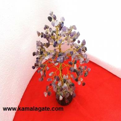 Gemstone Amethyst Tree With Golden Metal Works 200 chips