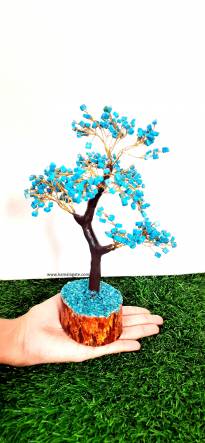 Turquoise Gemstone Tree With Artificial Wooden Roots