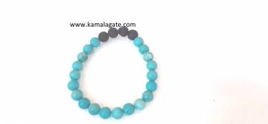 Turquoise With Lava Stone Bracelets