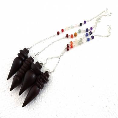 Rose Wood Pendulum With Seven Chakra Chain