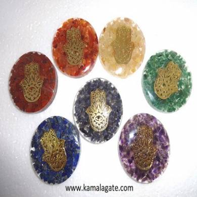 Assorted Orgone Dome With Hamsa Symbol