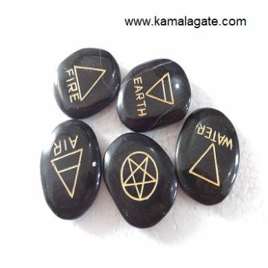 Black Jasper Engraved Four Elements Sets