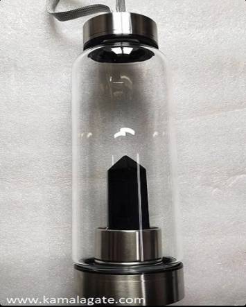 blackagate crystal wand healing stone waterbottle