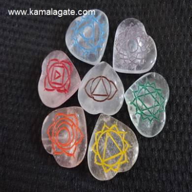 Crystal Quartz Colorful Heartz Chakra Sets