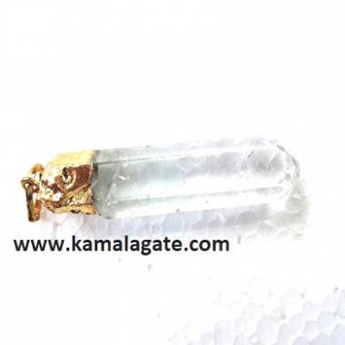 crystal quartz pencil Point electroplating  pendants