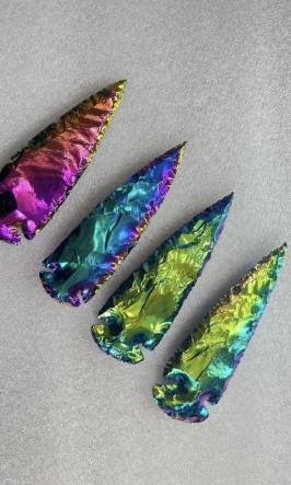 4 inch Titanium Aura Quartz Arrowhead points 4 inch Titanium Aura Quartz Arrowhead points