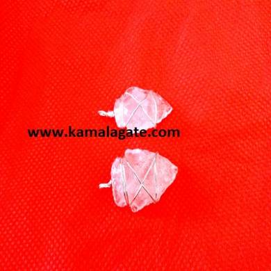 Rose Quartz Wire Wrap Arrowheads Pendents