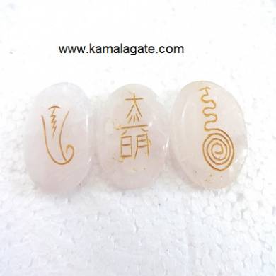 Rose Quartz Reiki Sets Three Pcs