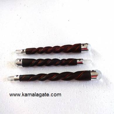 Rosewood Twisted Healing Stick With Copper wire